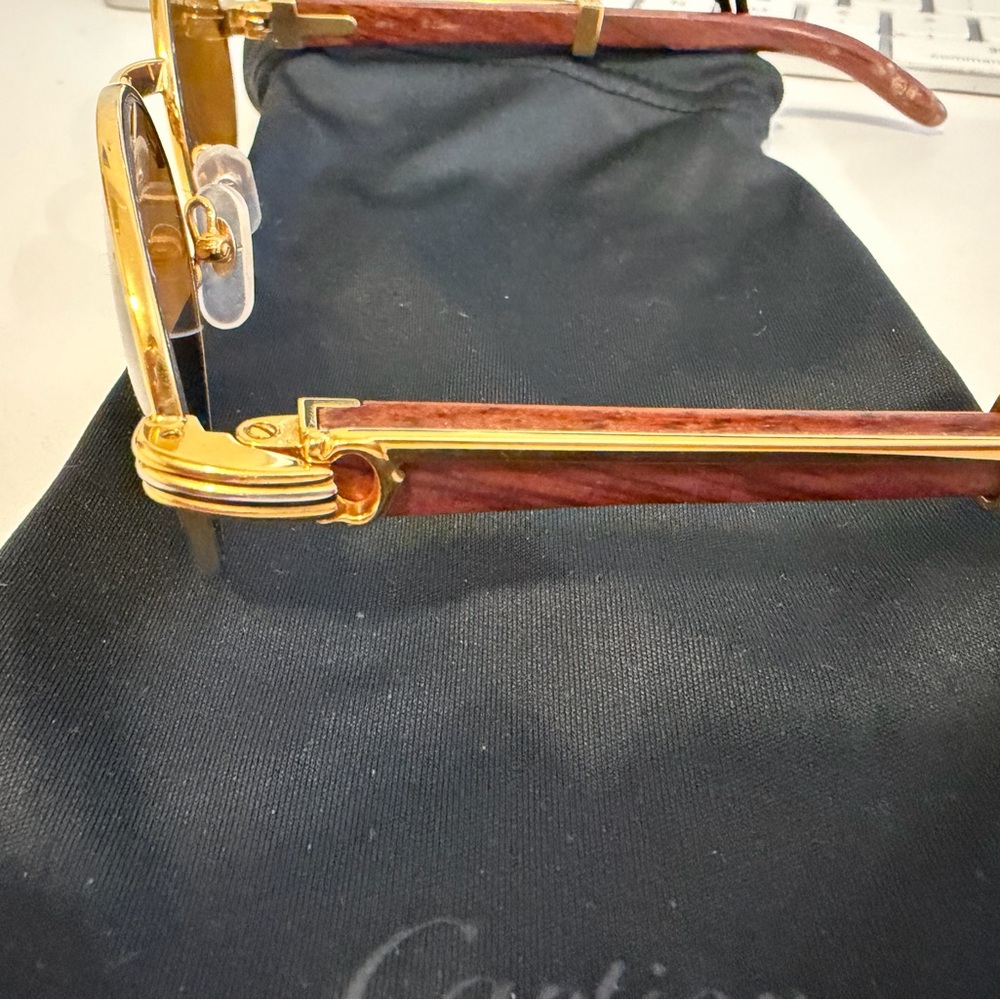Cartier Gold Frame Sunglasses with Brown Lenses - Picture 2 of 8